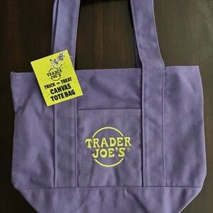 Trader Joe's Purple Canvas Tote Bag